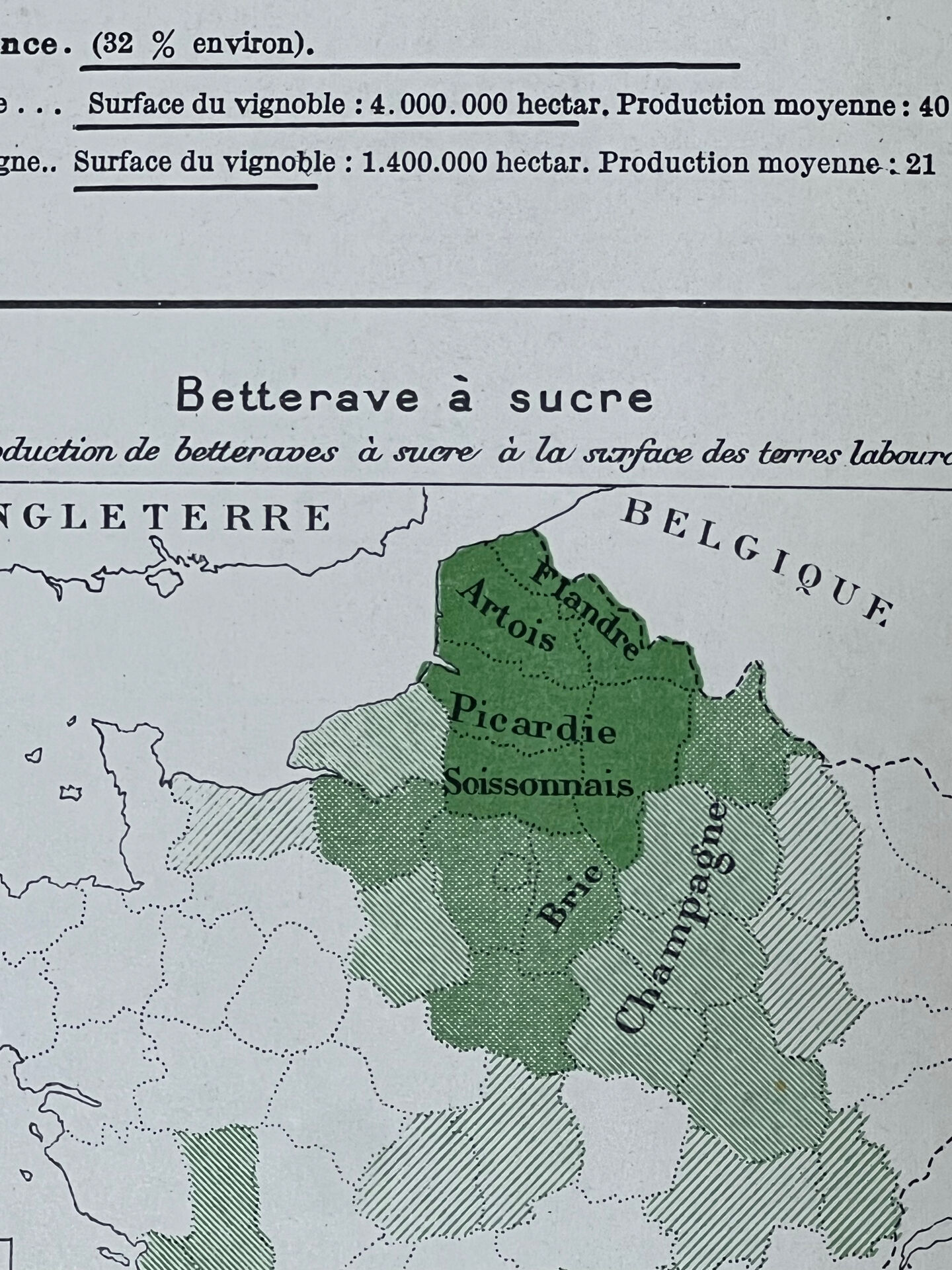 Double map plan France Agriculture Livestock 55.5x37.5cm