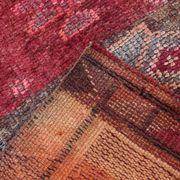 Tapis Couloir Tribal Vintage Rouge, Tapis Turc Géométrique, 75x313 Cm