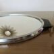 Oval mirror plateau, chrome brass and rosewood, Art Deco, 1920s 30s