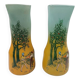 Legras - pair of enamelled glass vases 1900 signed perfect condition