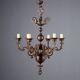 Antique bronze metal chandelier with 6 lights, Netherlands, 20th century.