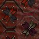 Burgundy Red Star Pattern Vintage Kilim Rug, 194x314Cm