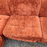 Modular velvet sofa bench 5 blocks