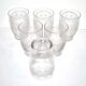 Series of 6 glasses cups 1920 in crystal engraved guilloché in pantogravure 9.2Ht