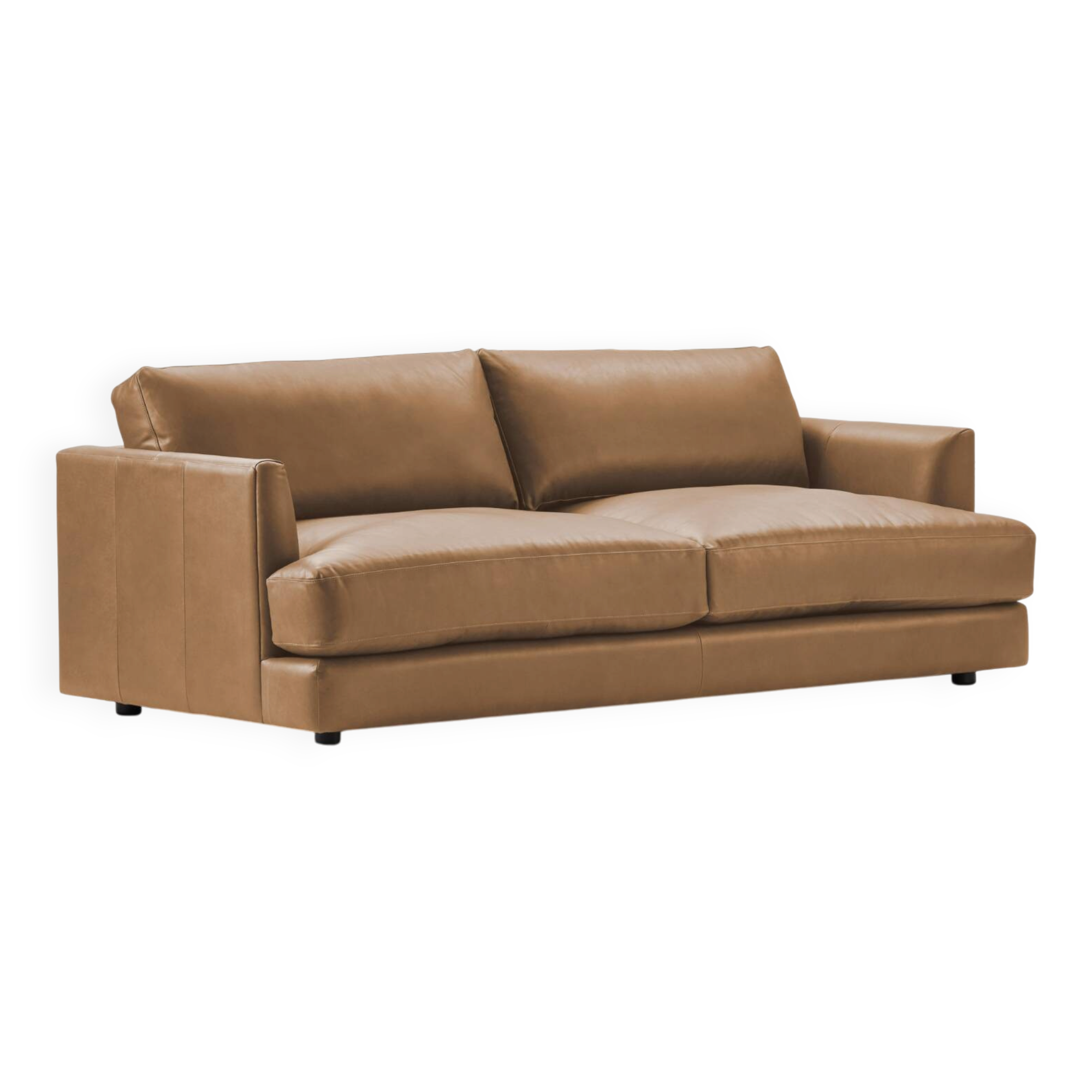 West Elm 3-seater leather sofa
