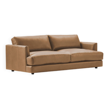 West Elm 3-seater leather sofa
