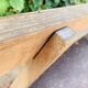 Old wooden church bench with backrest - 3 metres -