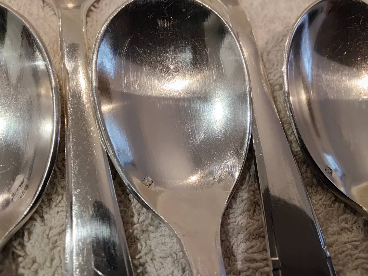 12 silver-plated metal ice cream scoops, silversmith Argental, Art Deco style, 13.3cm