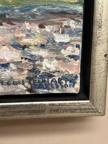 Mid Century Oil on Canvas “Sommardag” by Egon Lennart, Vintage & Framed 24×24cm