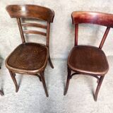 Set of 4 Fischel bistro chairs crocodile model 1930