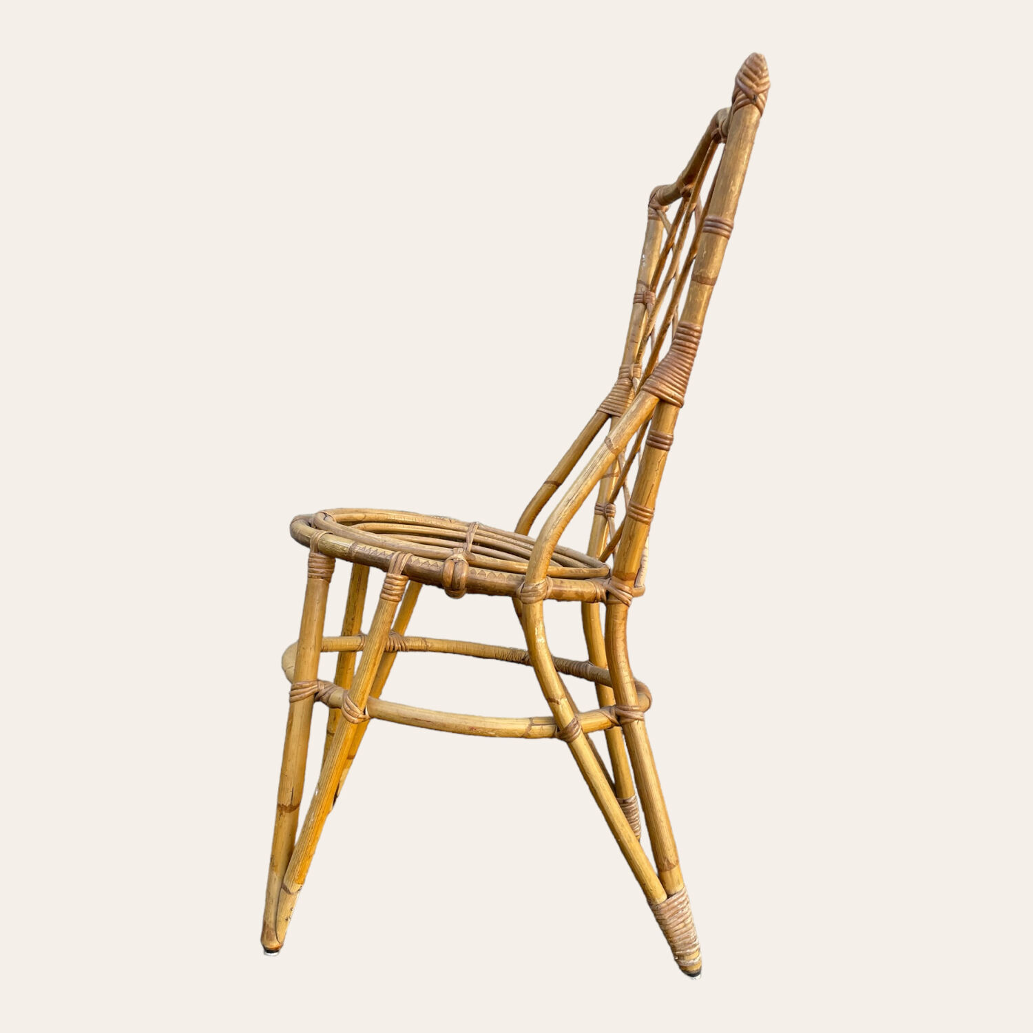 Série de 6 chaises en rotin Louis Sognot