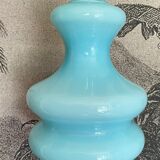 Vintage pendant lamp in blue opaline