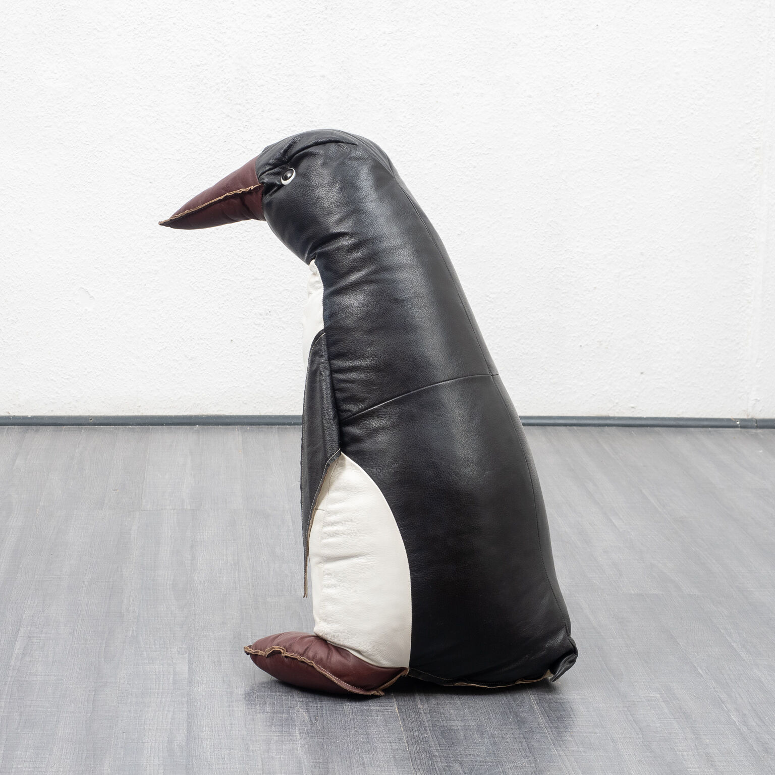 Leather decoration object, 70s, penguin
