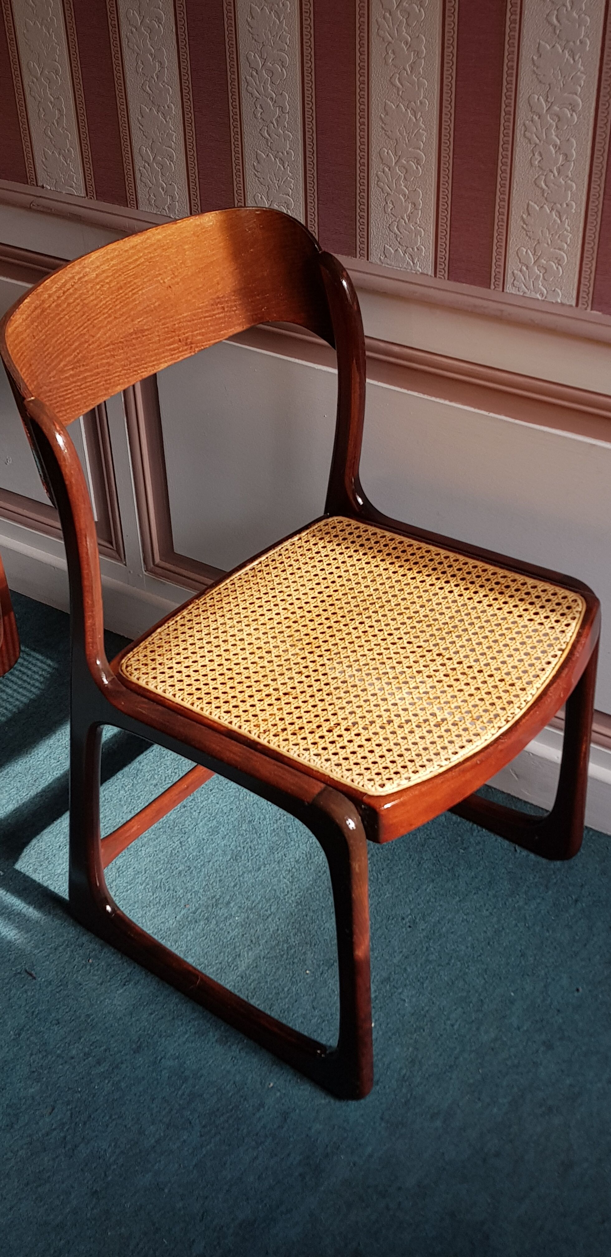 Suite of 6 chairs sleigh Baumann vintage redone