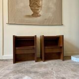2 Scandinavian bedside tables in dark wood