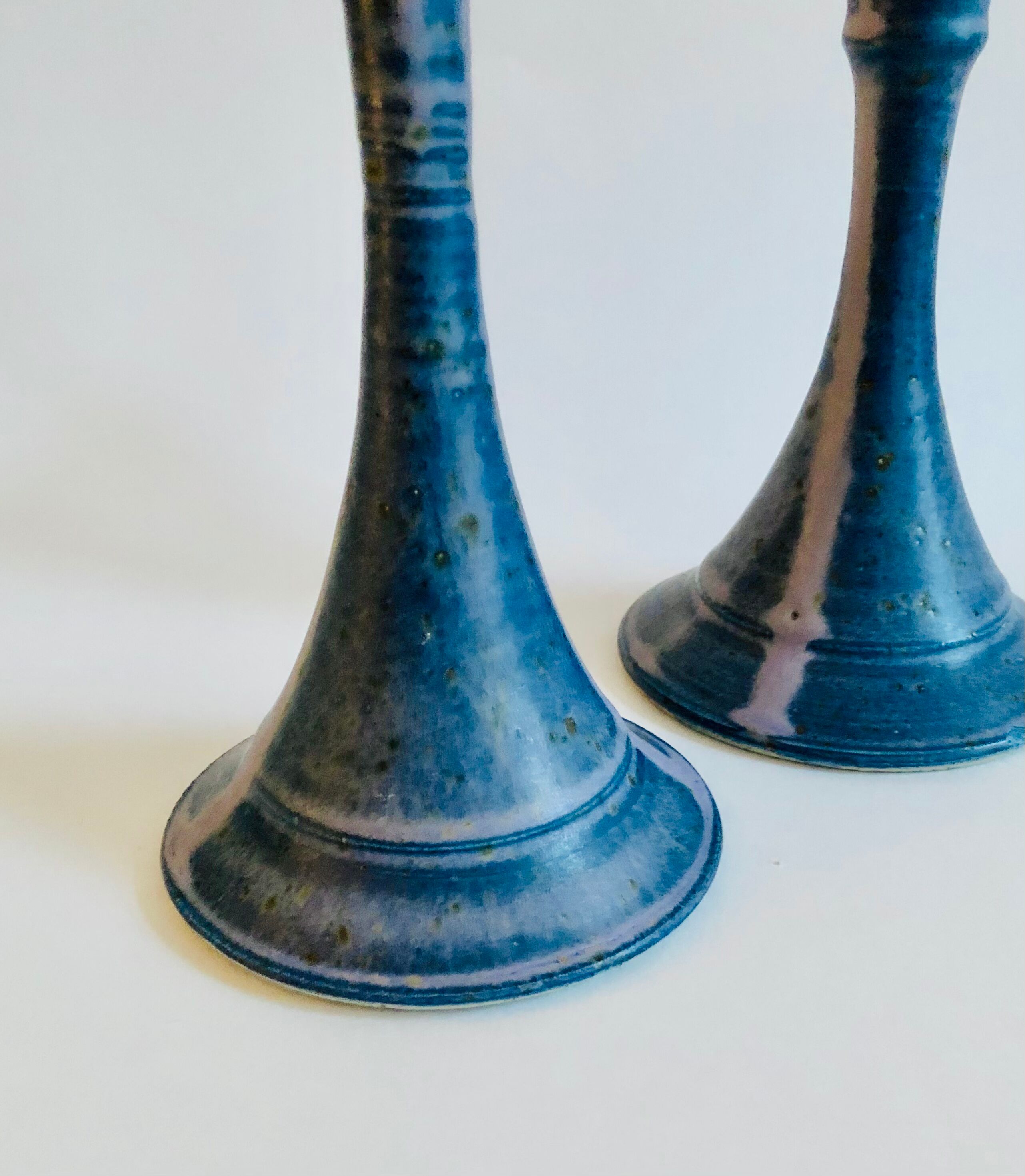 Pair of vintage ceramic candle holders