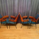 Ensemble de quatre chaises années 1960