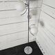 70s chrome metal floor lamp with 3 opaline ball lights