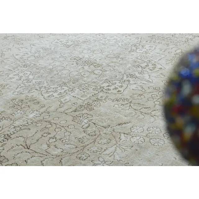 1970s Vintage Persian Handmade Wool Cotton Orange Area Rug 282x377