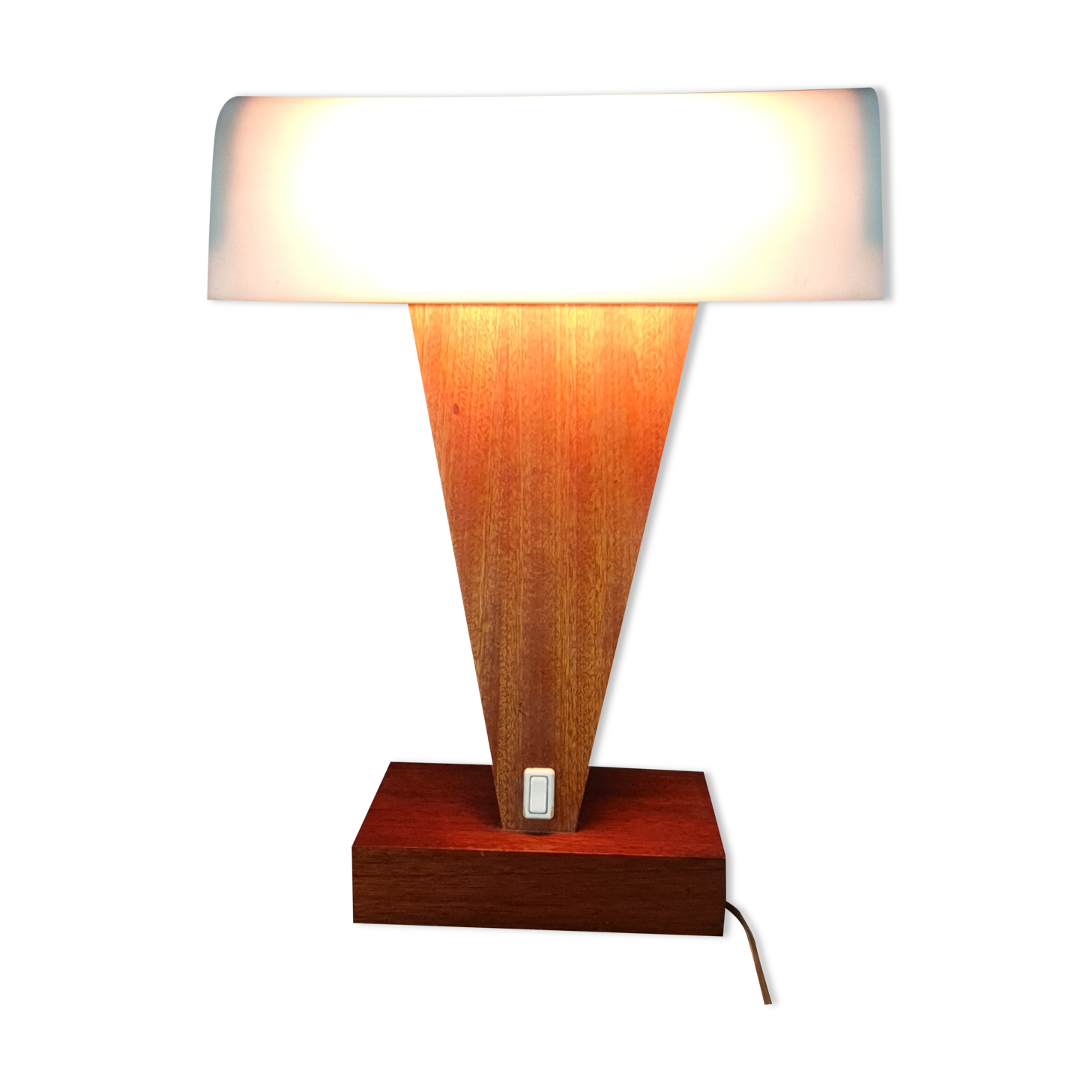Table lamp in wood and plexiglass vintage 70/80s