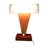 Table lamp in wood and plexiglass vintage 70/80s