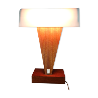 Table lamp in wood and plexiglass vintage 70/80s