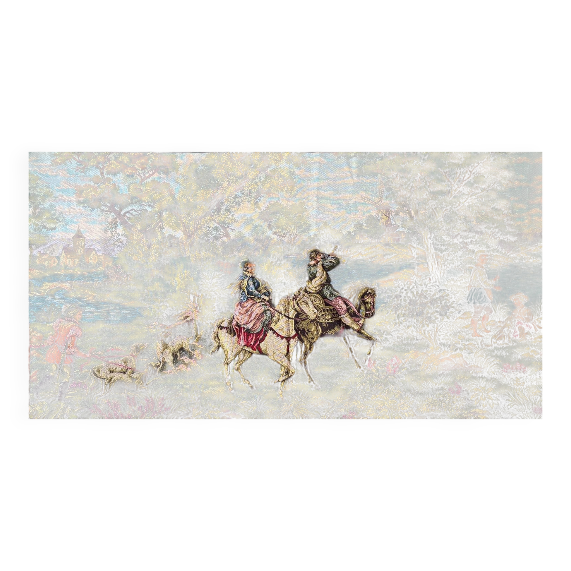 Grande tapisserie, scène de chasse à courre, XXe