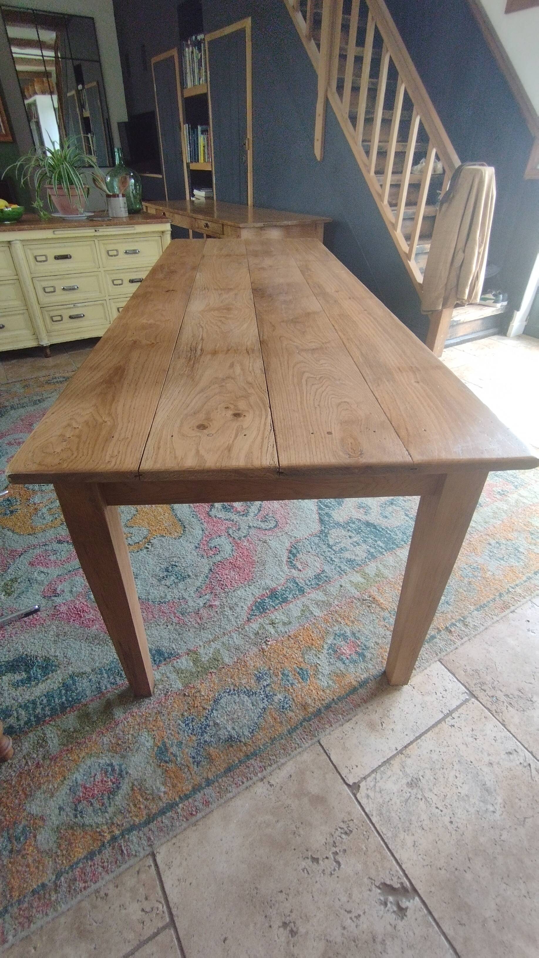 Solid oak farmhouse table 220 X 80 cm