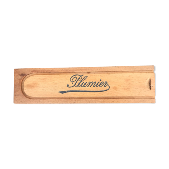 Plumier d’écolier français vintage en bois années 50 - marque Plumier
