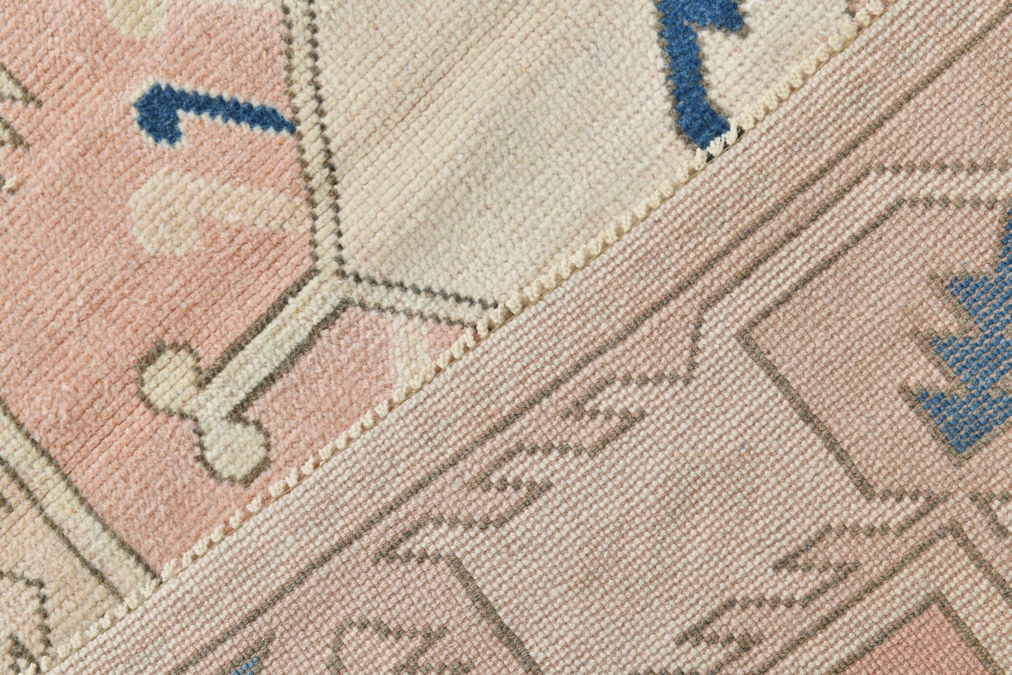 5x7 Peach & Blue Contemporary Vintage Rug, 154x226Cm SK22969