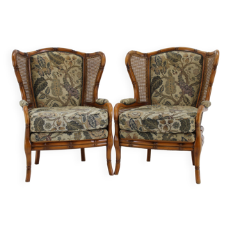 Paire de fauteuils en rotin des années 1960, Italie