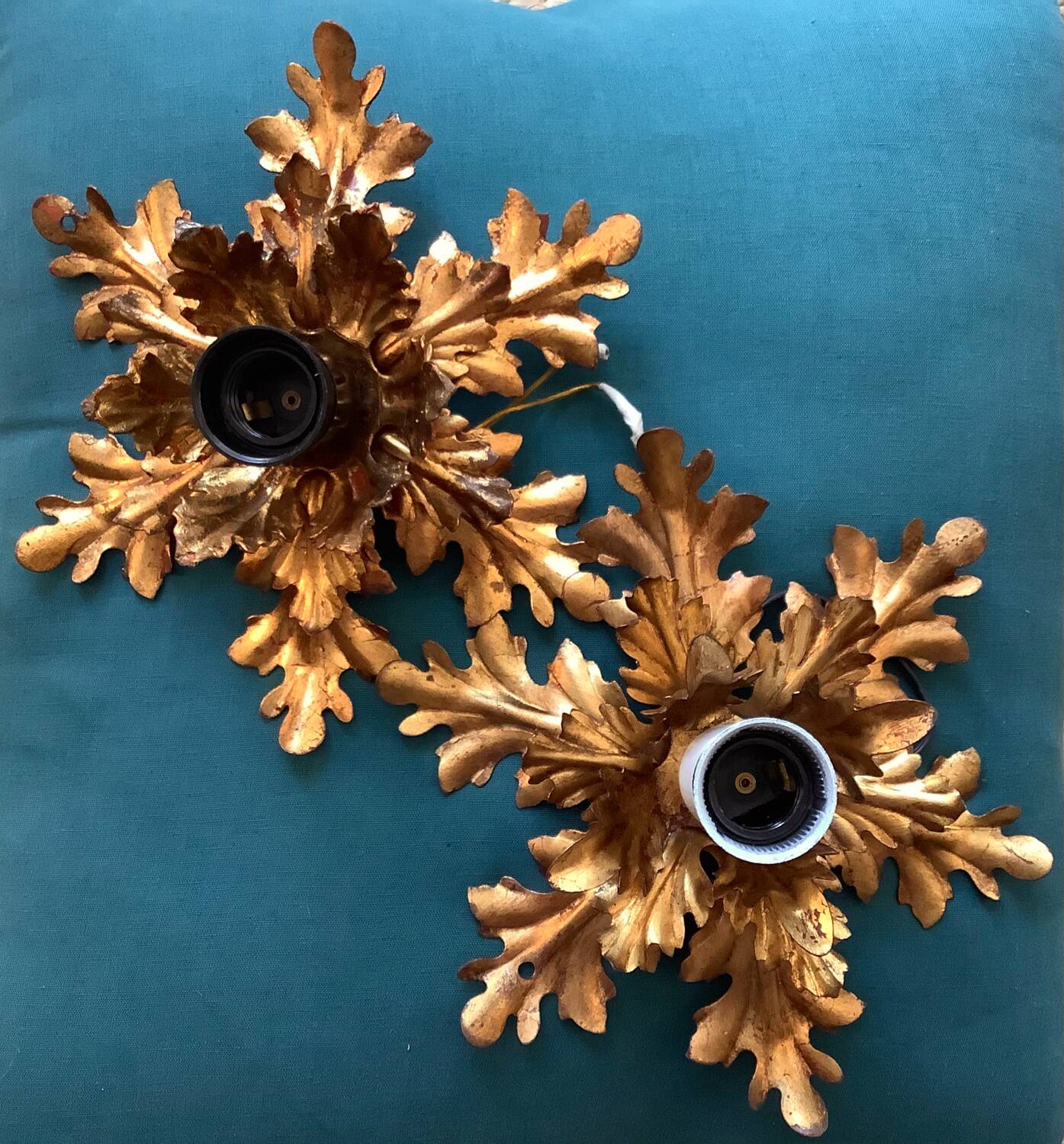 Hollywood Regency style Florentine wall lights