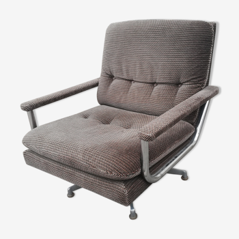 Fauteuil vintage tissu et aluminum