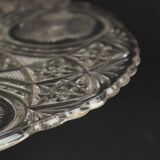 Clear Art Deco Cake Stand Pressed Glass Vintage Cake Stand SIV Deposé