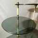 Smoked glass tripod side table, 1950