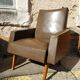 Vintage Scandinavian olive green armchairs