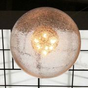 Large glass and brass planet ball pendant lamp from the mid-century German space age, 1960s.