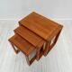 1970s vintage Danish mid-century teak nesting coffee side tables – set of 3