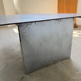 Handcrafted metal coffee table from the 1970s