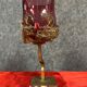 Fabienne Picaud: pink glass vase with amber applied decorations