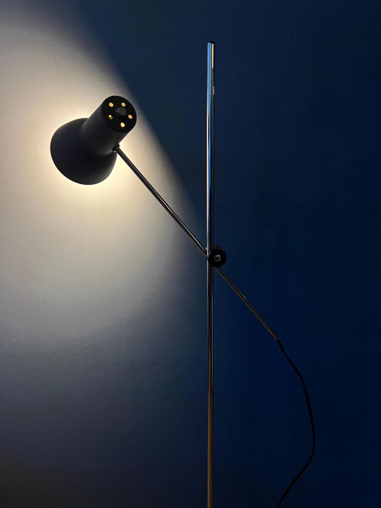 Lampadaire marron réglable du milieu du siècle