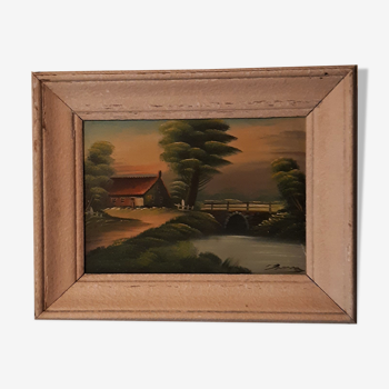 Tableau ancien de paysage