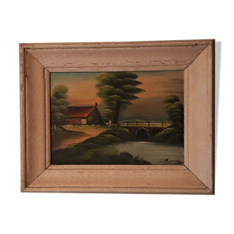 Tableau ancien de paysage
