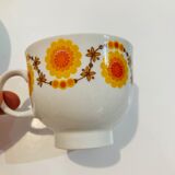 X4 porcelain cups bavaria schumann arzberg germany 70s -sun pattern-retro-kitchen