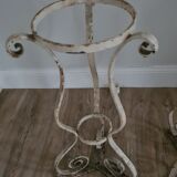 Pair of old pot holders in original cast iron / patina