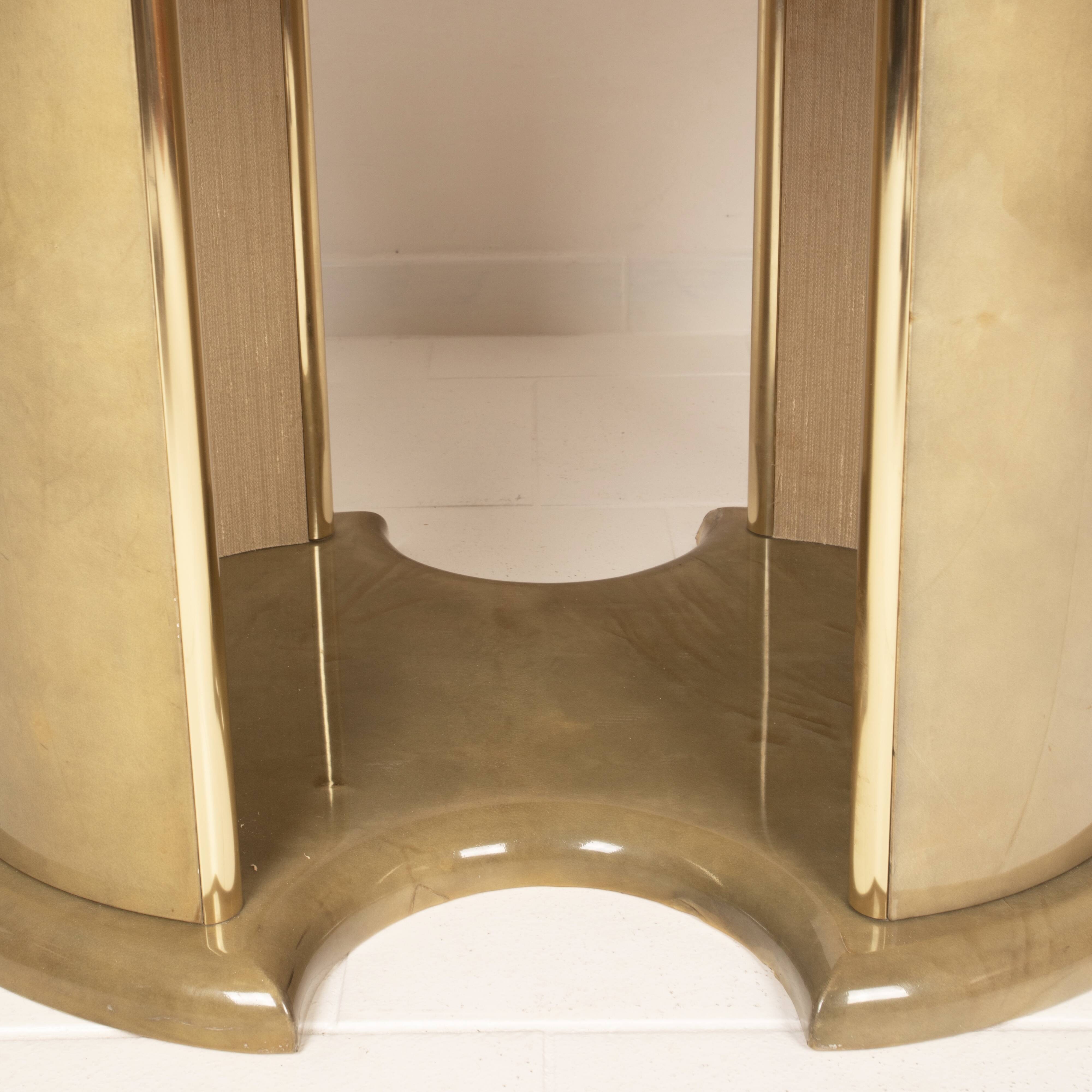 Angelo Mazzola parchment table produced by Ar.Vi Salpol, 1980