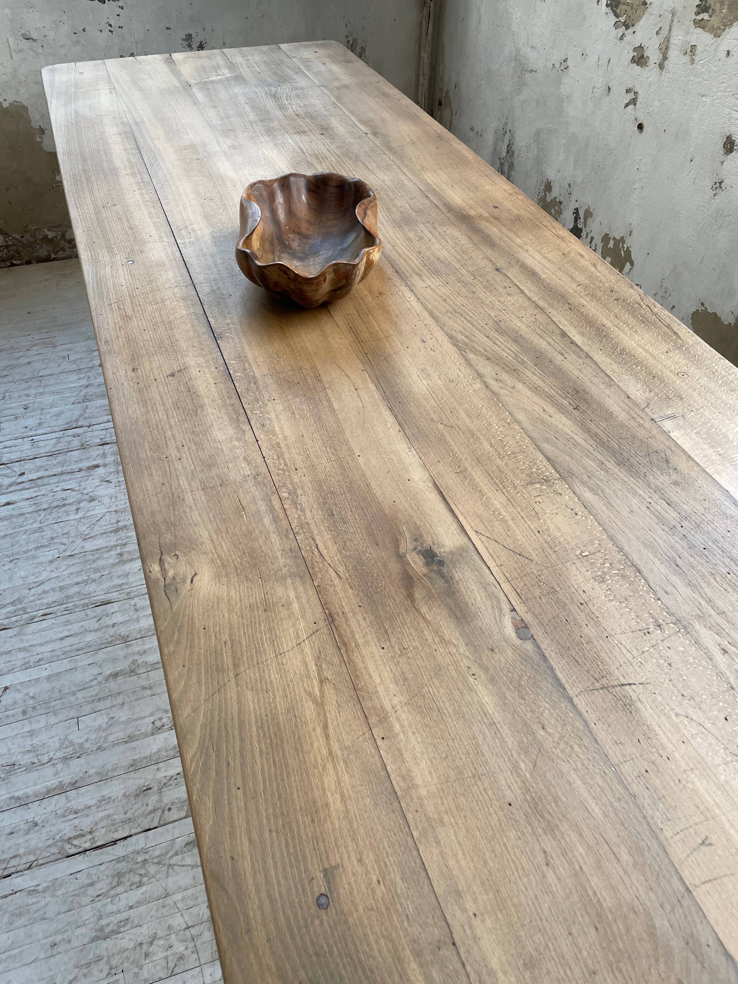 XL farmhouse table in beech and pine 3m