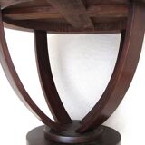 1930 wooden coffee table, double lyre foot