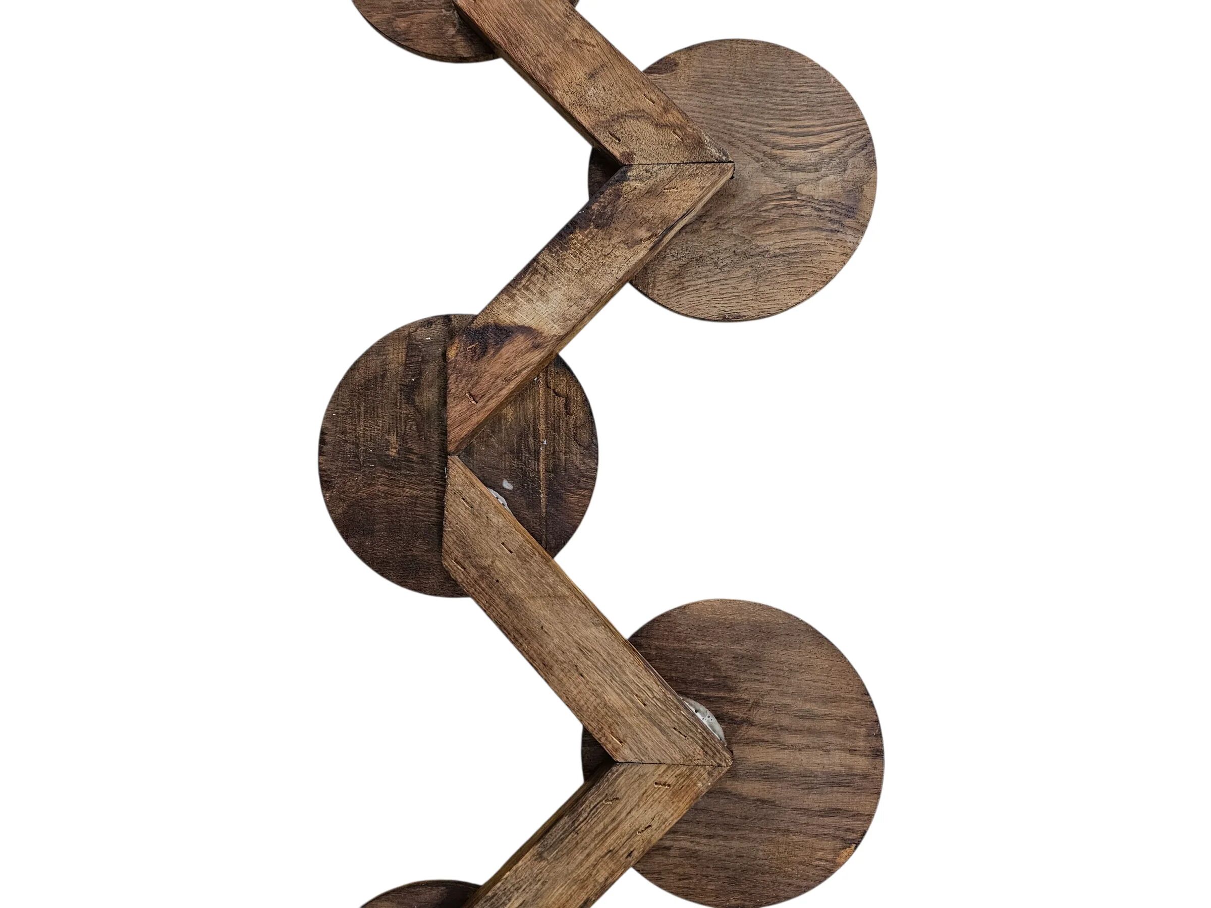 Oak wood wall coat rack / 1960s