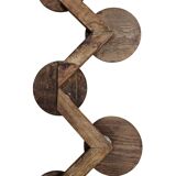 Oak wood wall coat rack / 1960s